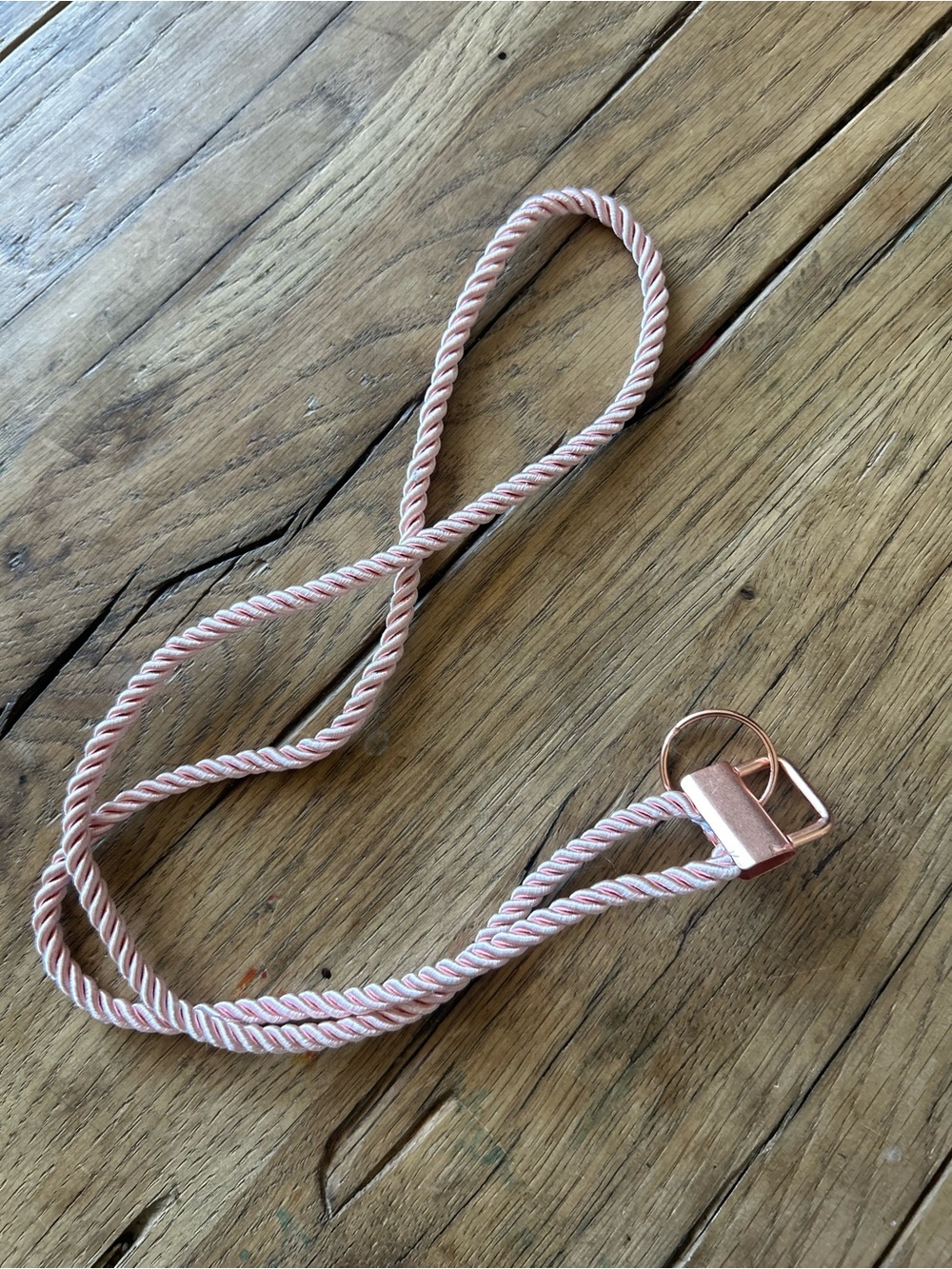 Cutest lanyard twist Braided Rope Ring Belt in Blush Pink with Rose Gold Buckle